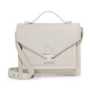 Loeffler Randall Medium Envelope Rider Crossbody Bag Purse Ivory Leather